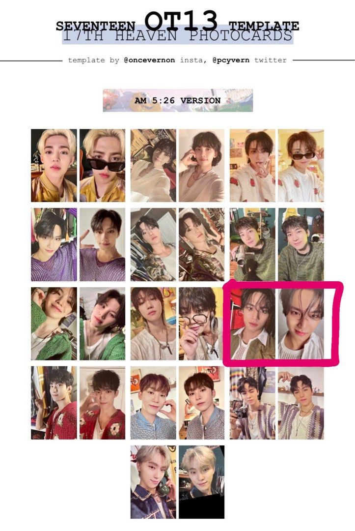 Seventeen Hoshi Seventeenth Heaven Yzy1.0 Photocard [WTT