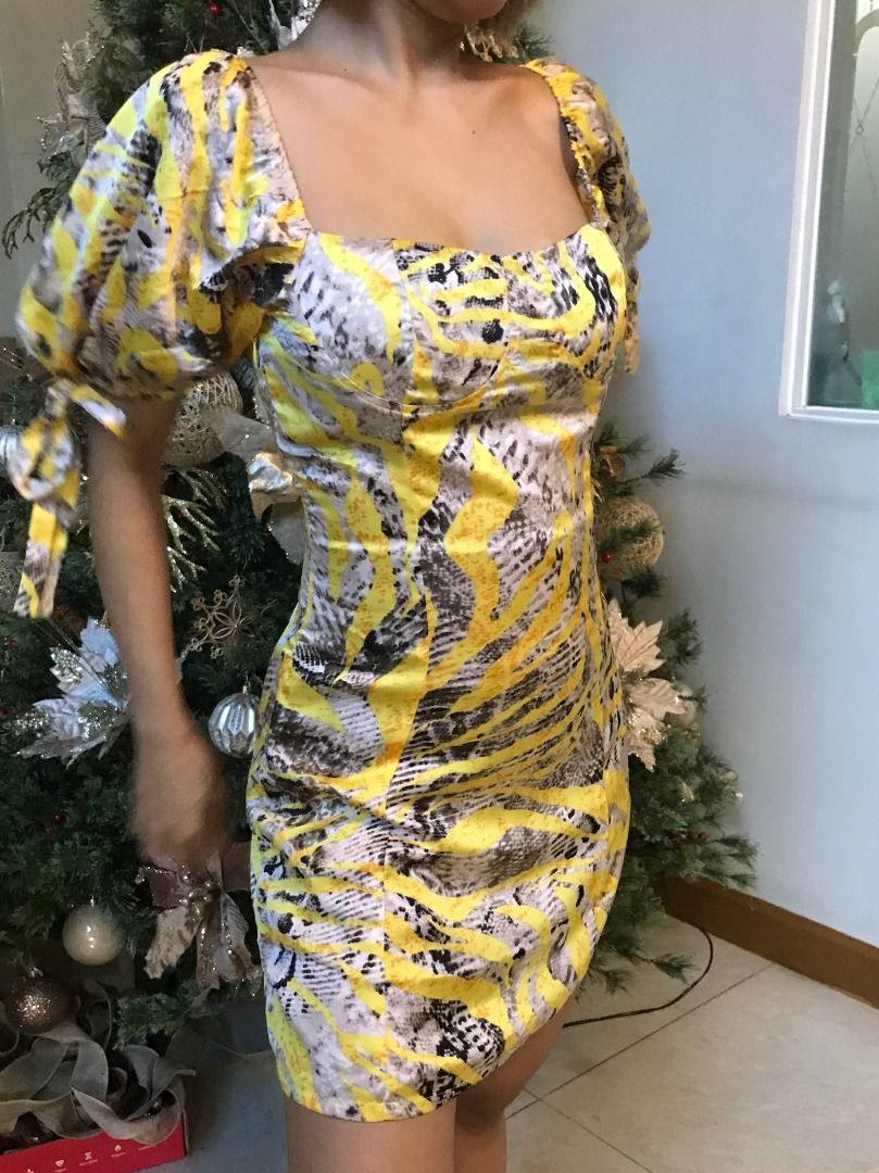 Yellow store snake dress