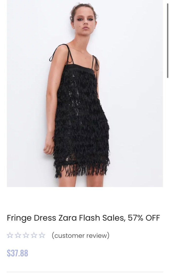 Sequin fringe dress zara 2025