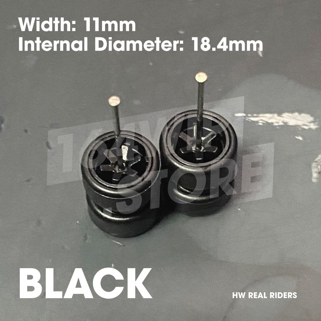 1:64 Hot Wheels Real Riders Wheels 10mm TE37 JDM White Dark Grey Black ...