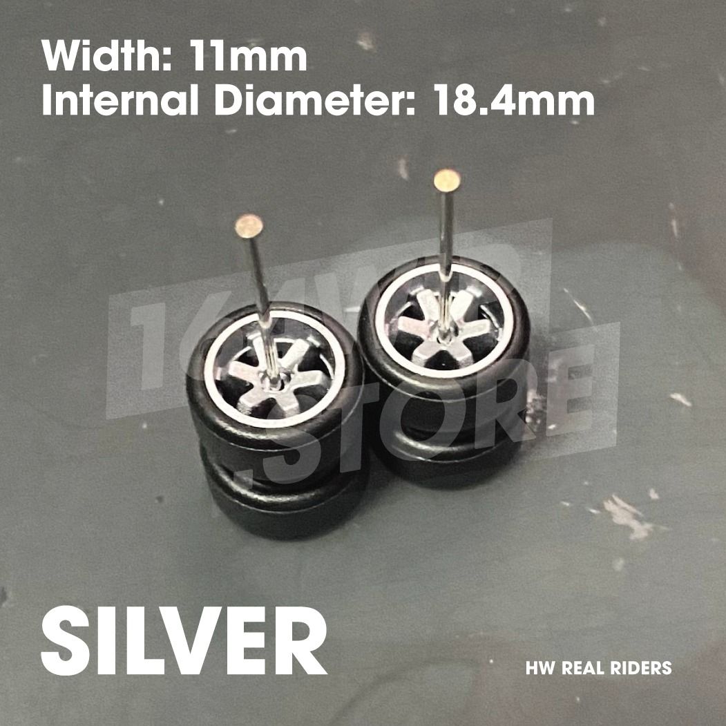 1:64 Hot Wheels Real Riders Wheels 10mm TE37 JDM White Dark Grey Black ...