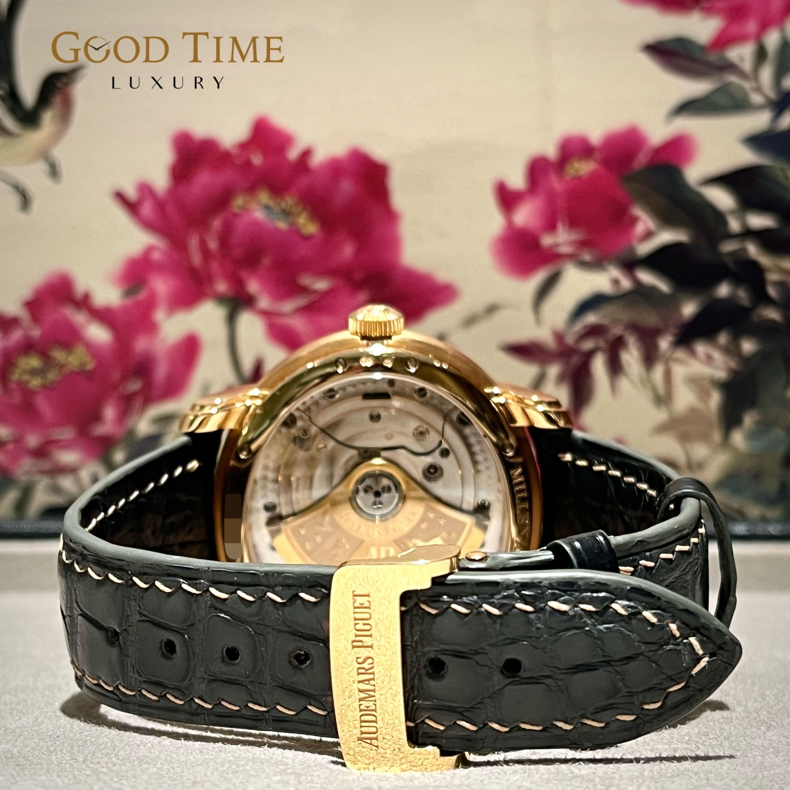 2015 Unpolished Audemars Piguet Rose Gold Millenary 4101 15350OR (Category: Watches) located in Singapore. Submitted by goodtimeluxury (Listing ID 1268029217, Image 2). Description: Brand: Audemars Piguet Model: Rose Gold Millenary 4101 15350OR Open Skeleton Year: 2015 DEC Box and Papers: Yes Description: Unpolished Mint Condition Payment mode: - Bank Transfer, Paynow, Cash - Additional 2.5% for one time credit card VISA, MASTERS, AMEX - Addition