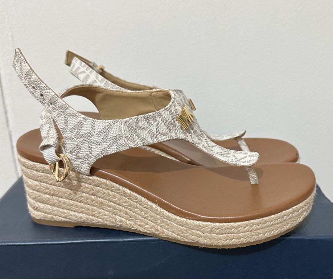 MK Laney Thong Signature Logo Espadrille Sandals US 6 Women s