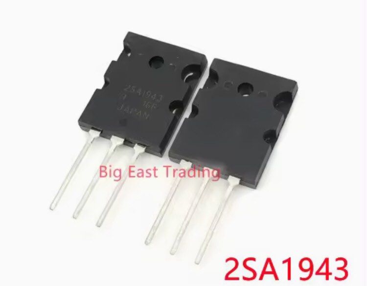 2PCS / 1 pair 2SA1943 power amplifier transistor A1943 (Category: Electrical, Adaptors & Sockets) located in Las Pinas. Submitted by surfshopship.ph (Listing ID 1268128823, Image 1). Description: Inclusion •1pair for 80 only ❗️SURE BUYER ONLY ❗️ 📝For faster transaction make an offer and fill out order form Shipping option ➡️ LALAMOVE (metro manila) ➡️ Shopee checkout (shipping purposes only) ➡️Jnt regular shipping ✔️Payment first •We offer COD w