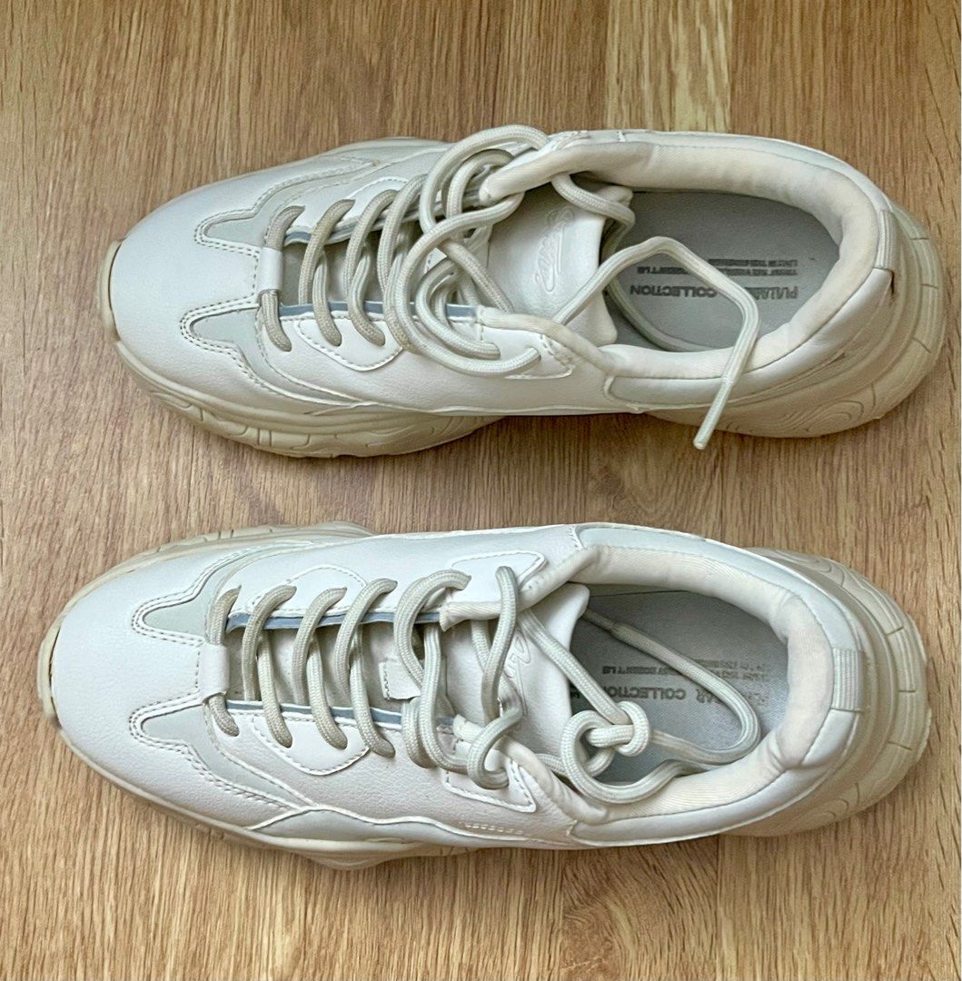 Pull Bear collections cream platform chunky sneakers off white