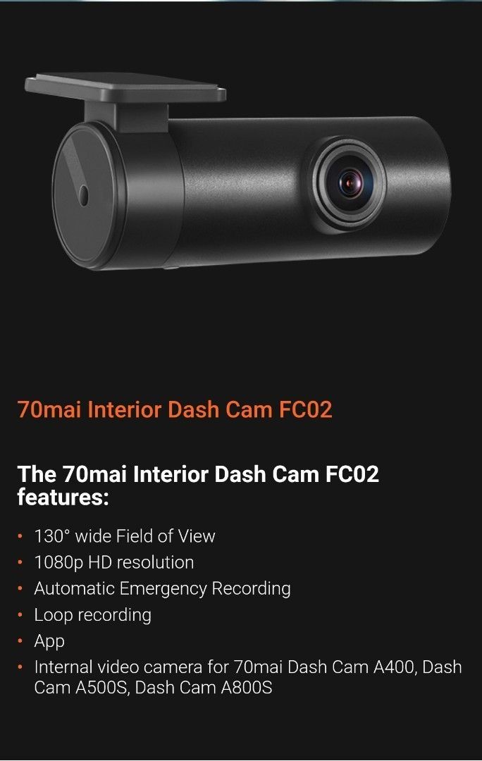 Xiaomi 70mai Interior Dash Cam FC02