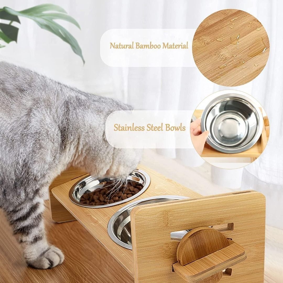 Elevated tilted store dog bowls