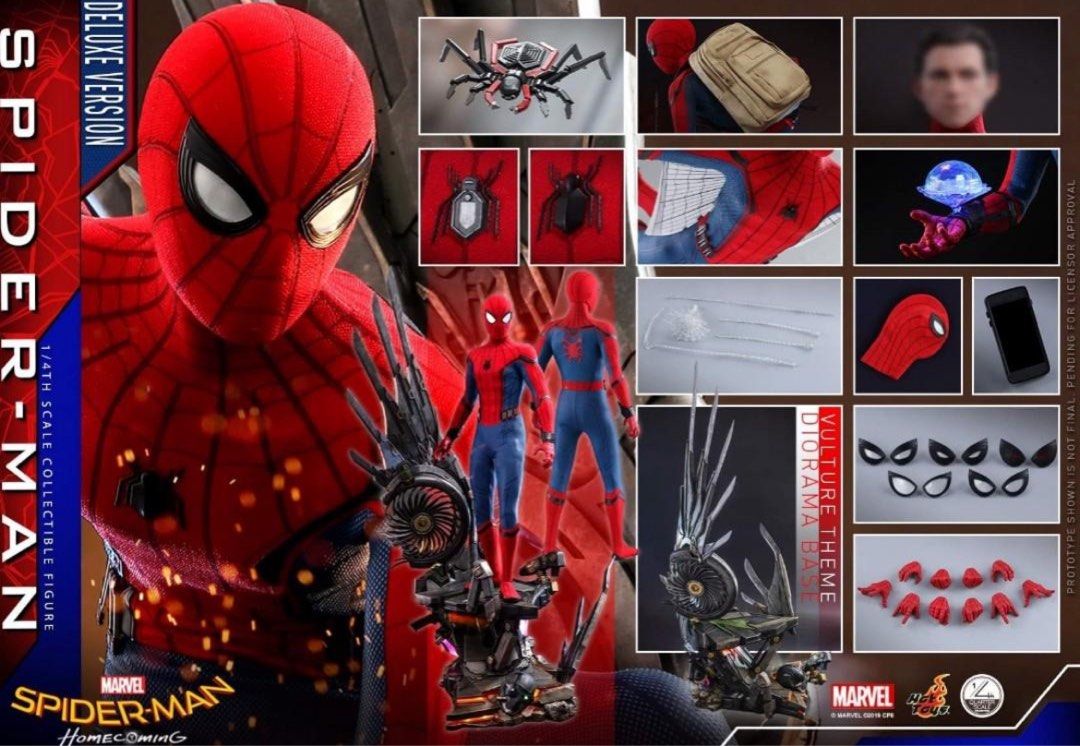 全新拆售Hot toys hottoys spiderman 1/4 deluxe 不連地台, 興趣及遊戲