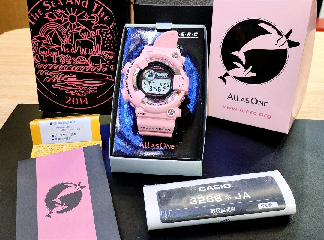 全新日版] Casio G-Shock 粉紅蛙人FROGMAN GF-8250K-4JR, 名牌, 手錶 