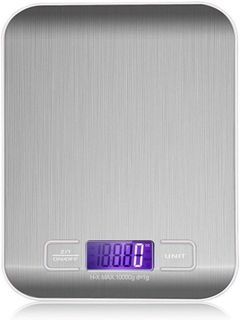 🌟 SG LOCAL STOCK 🌟 1804) Electronic Kitchen Scales Balance Cooking Measure Tools Digital Stainless Steel 1kg/1g Digital Weighing Food Scale kitchen scale (Color : Silver, Measuring Weight : 10kg)