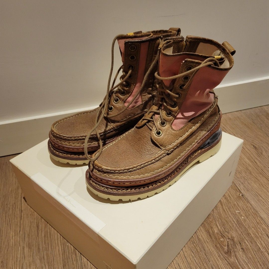 有盒) Visvim Grizzly Boots Mid-Folk, 男裝, 鞋, 靴- Carousell