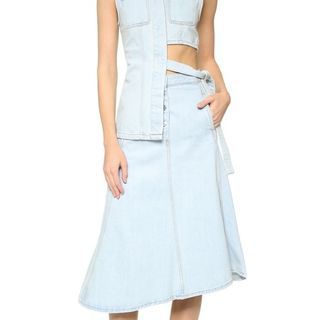 [SALE] Acne Studios Denim Midi Skirt - Acne denim skirt - Assymetrical skirt - Acne ‘ Kady Den PSS16’ Size EU 36 / US 4 Waist: 27”