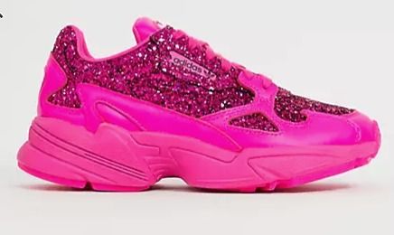 adidas Originals Premium pink glitter Falcon sneakers Women s