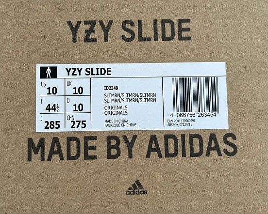 Adidas Yeezy Slide Slate Marine 深灰綠uk10, 他的時尚, 鞋, 拖鞋在