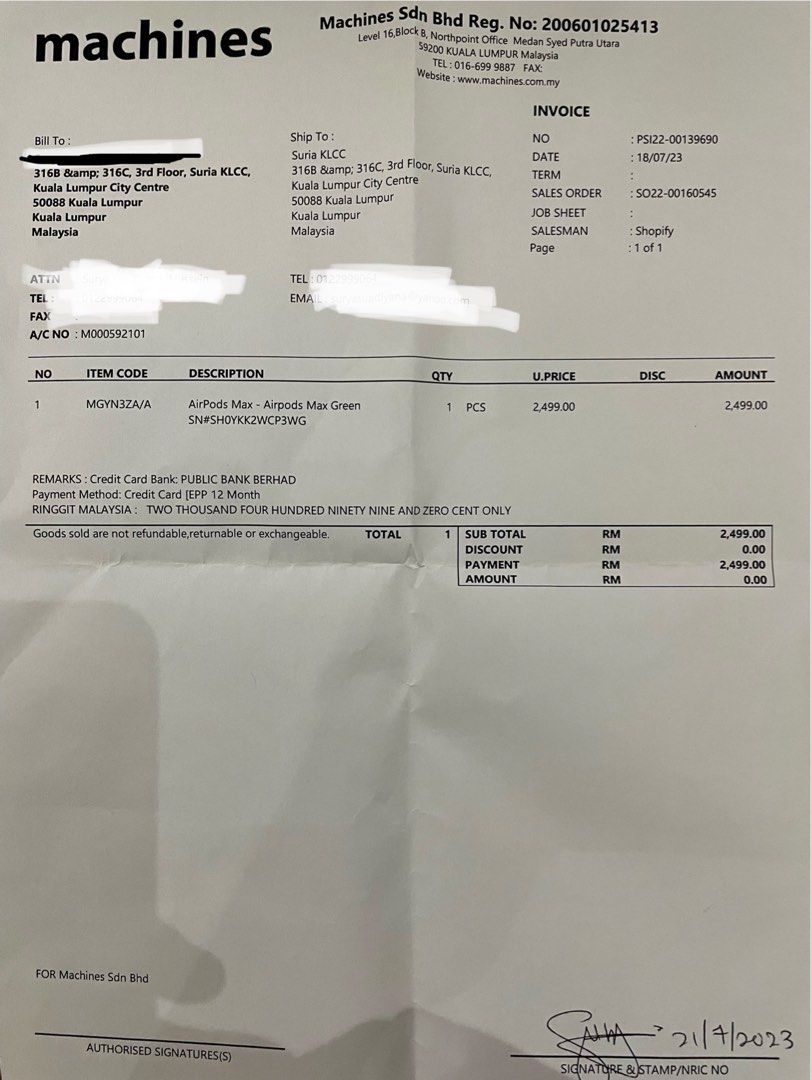 Airpod max original from machines klcc, Audio, Headphones & Headsets on