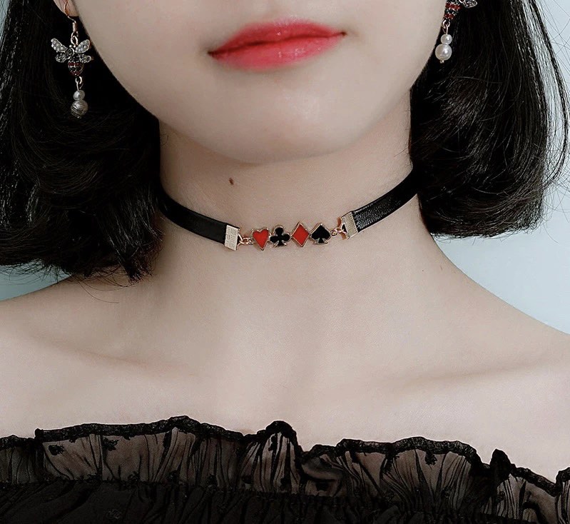 Alice in Wonderland choker poker Women s