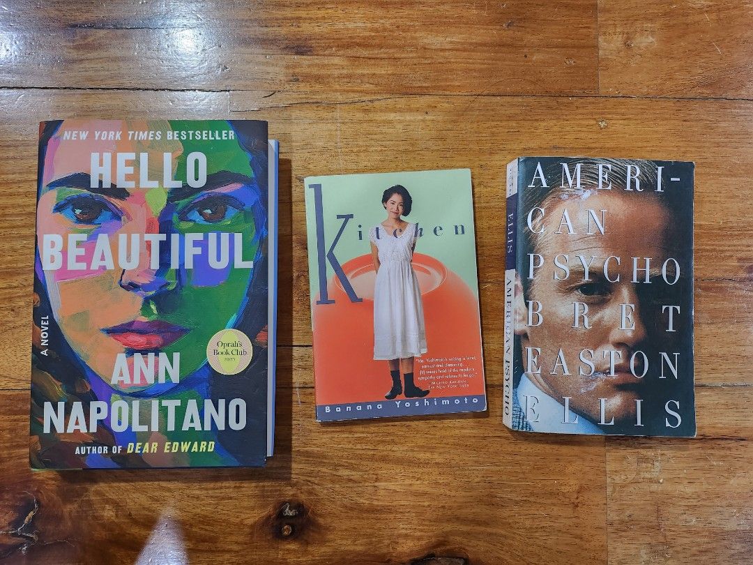 Banana Yoshimoto and Hello Beautiful (Category: Storybooks) located in Quezon City. Submitted by essinea (Listing ID 1268035388, Image 1). Description: PLS MAKE READING A HABIT. READ BELOW BEFORE MESSAGING. AVAILABLE. Those sold are marked sold. Those not marked sold are not yet sold, and thus, available. Buyer arranges shipping. Ann Napolitano - Hello Beautiful (HB bnew) - P1000 ❌SOLD. Bret Easton Ellis - American Psycho ❌SOLD. Banana Yoshimoto 