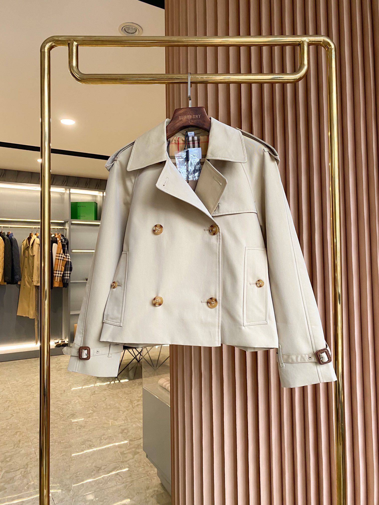 Burberry collegiate stripe cotton gabardine trench coat hotsell