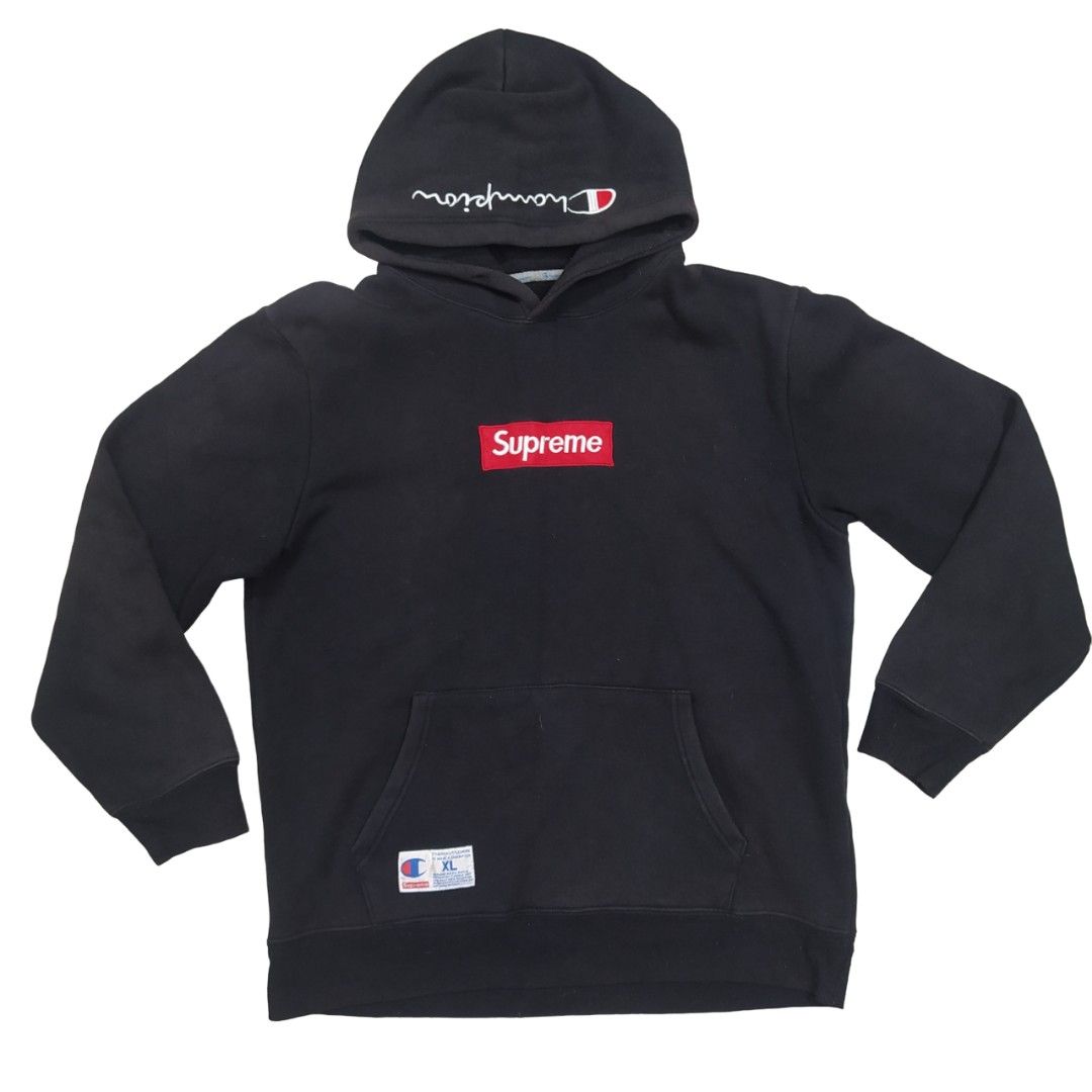 authentic champion and supreme collaboration hoodie jacket