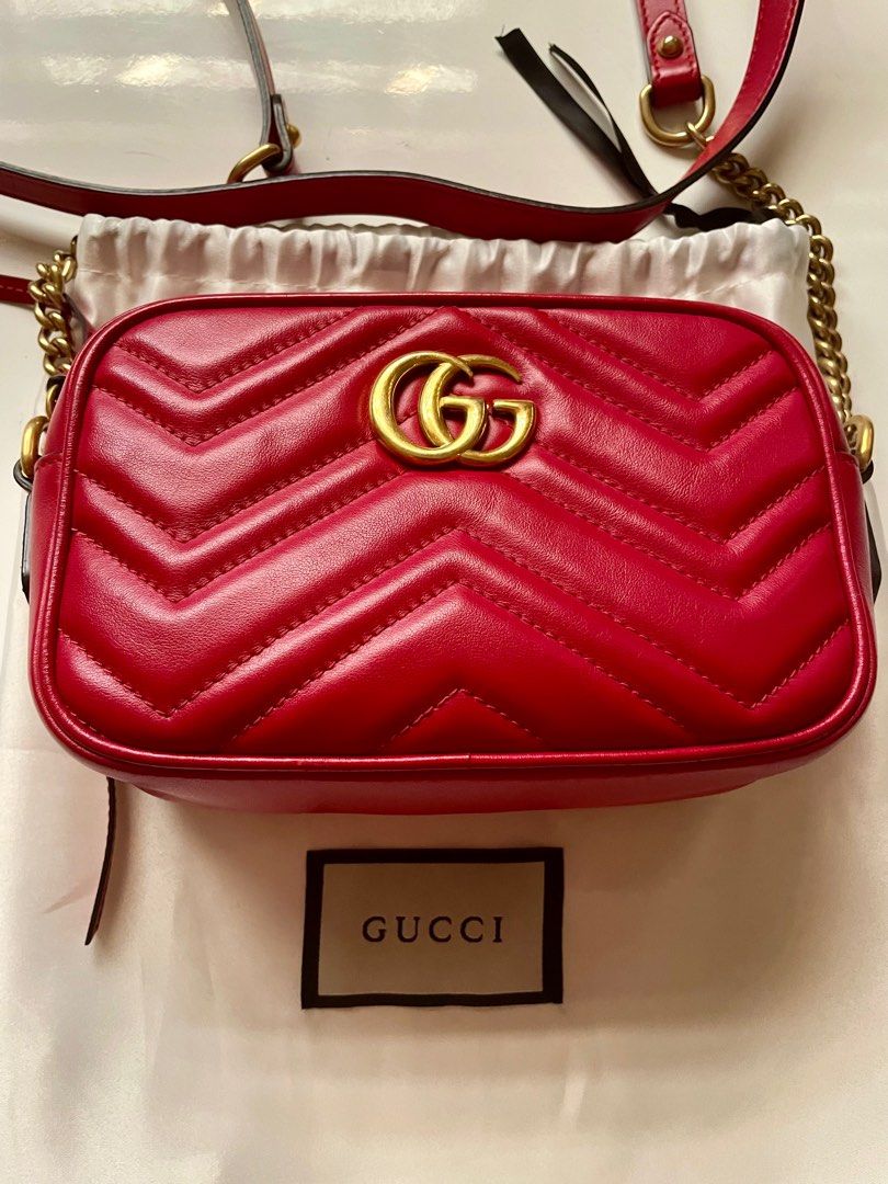 Gucci marmont red mini on sale