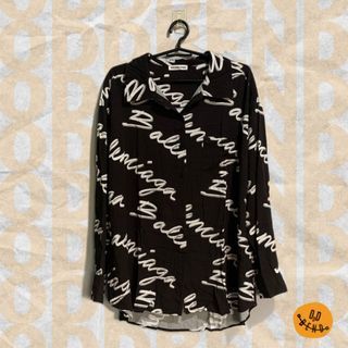 BALENCIAGA ALL OVER PRINT BUTTON DOWN BLOUSE