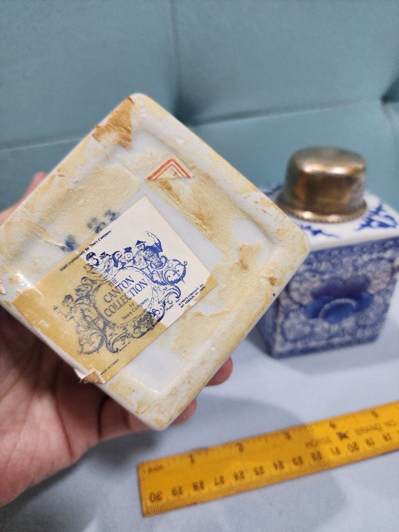 Black and White Square vase with Silver cover, Furniture & Home Living