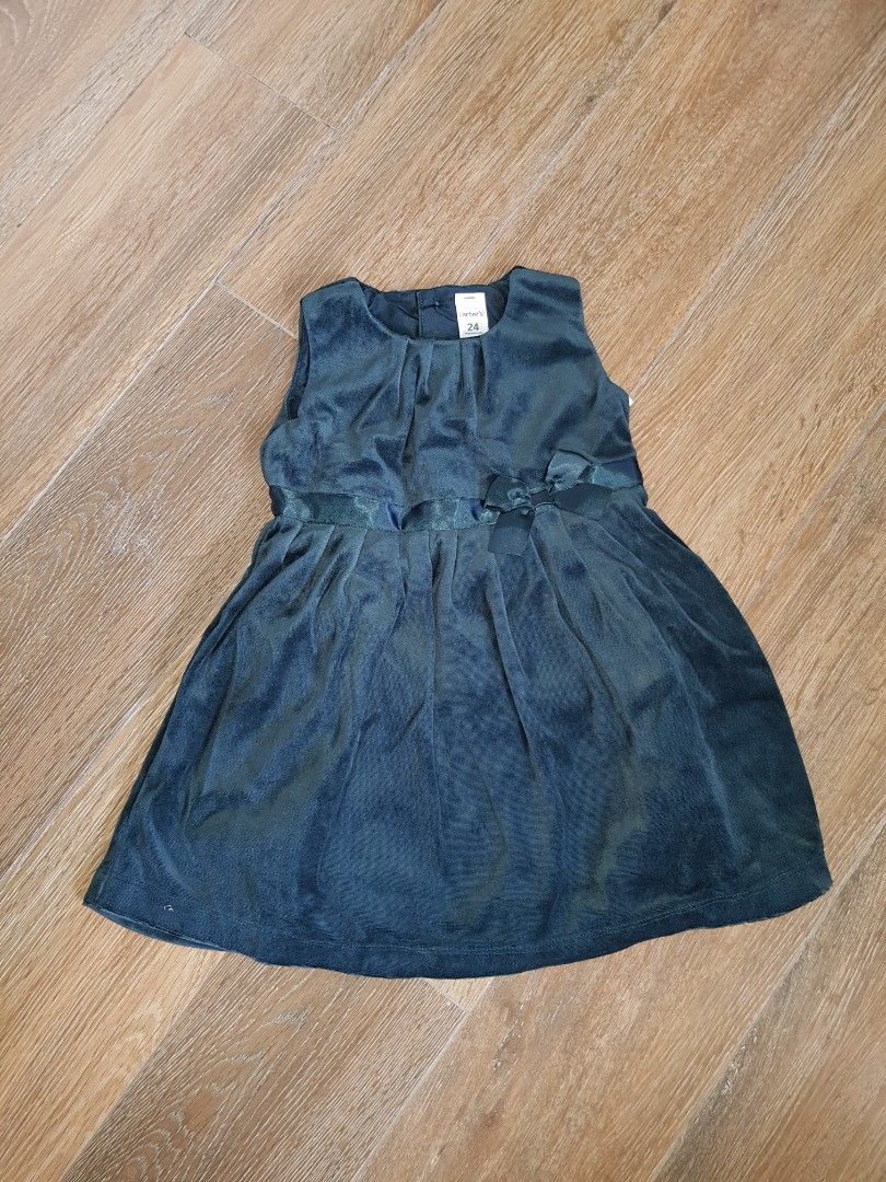 BNWT 2yr carters velvet green dress Christmas party dress toddler evening wear carter s
