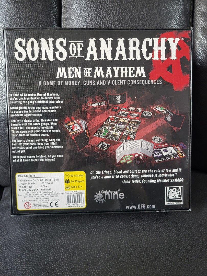 Board game 桌遊：Sons of Anarchy: Men of Mayhem, 興趣及遊戲, 玩具& 遊戲類- Carousell