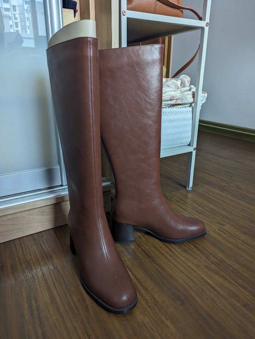 Real leather clearance tall boots