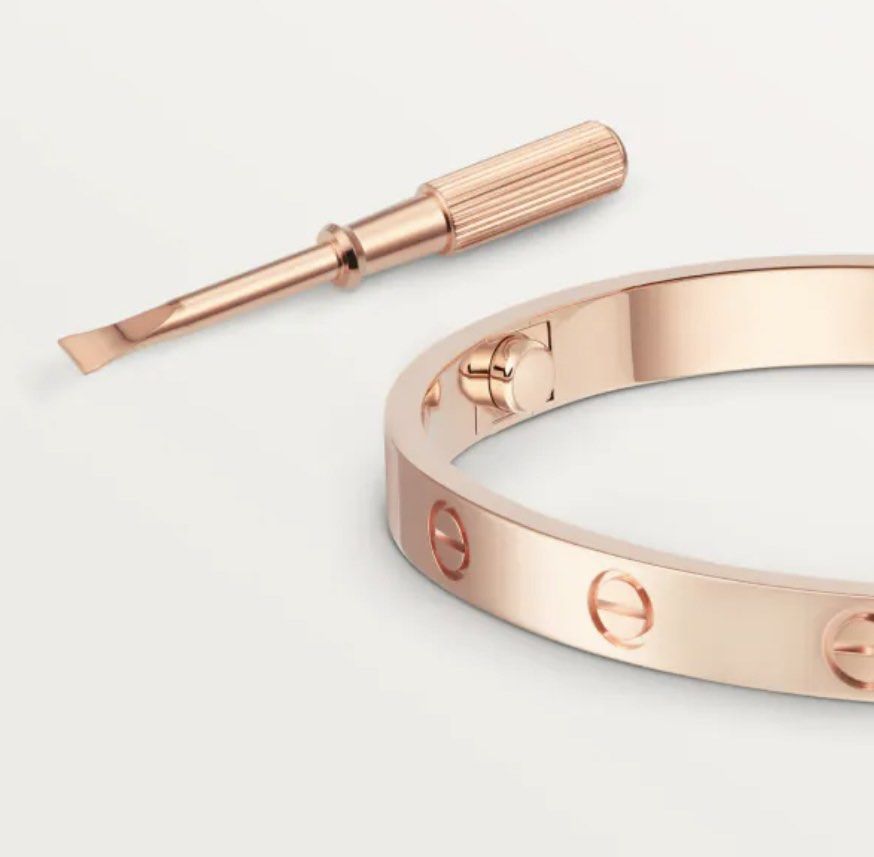 Cartier Love Bracelet Wide Size 17 Rose Gold Luxury Accessories