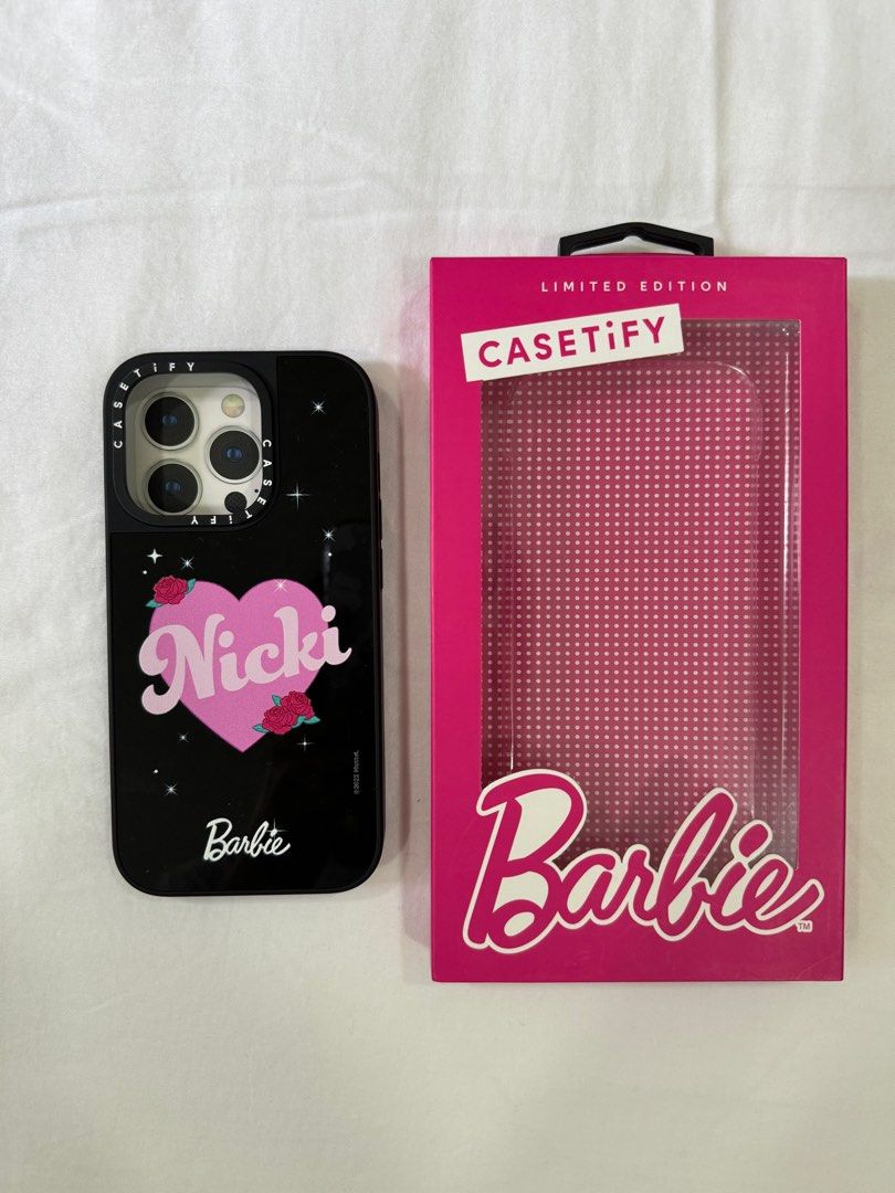 Casetify Custom Barbie case for iPhone 14 PRO (Category: Cases & Sleeves) located in Quezon City. Submitted by prelovedbyncy (Listing ID 1267964163, Image 1). Description: Perfect if your name is also Nicki 😁 10/10 condition, magsafe compatible..