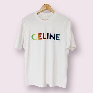 🔥Celine Rainbow SpellOut White T-Shirt