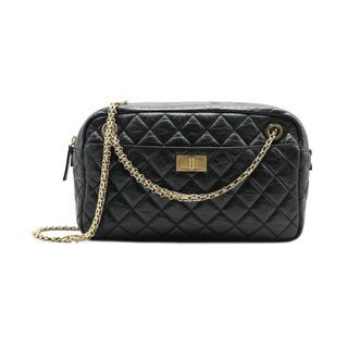 CHANEL Black Aged Calfskin Quilted Reissue Camera Bag