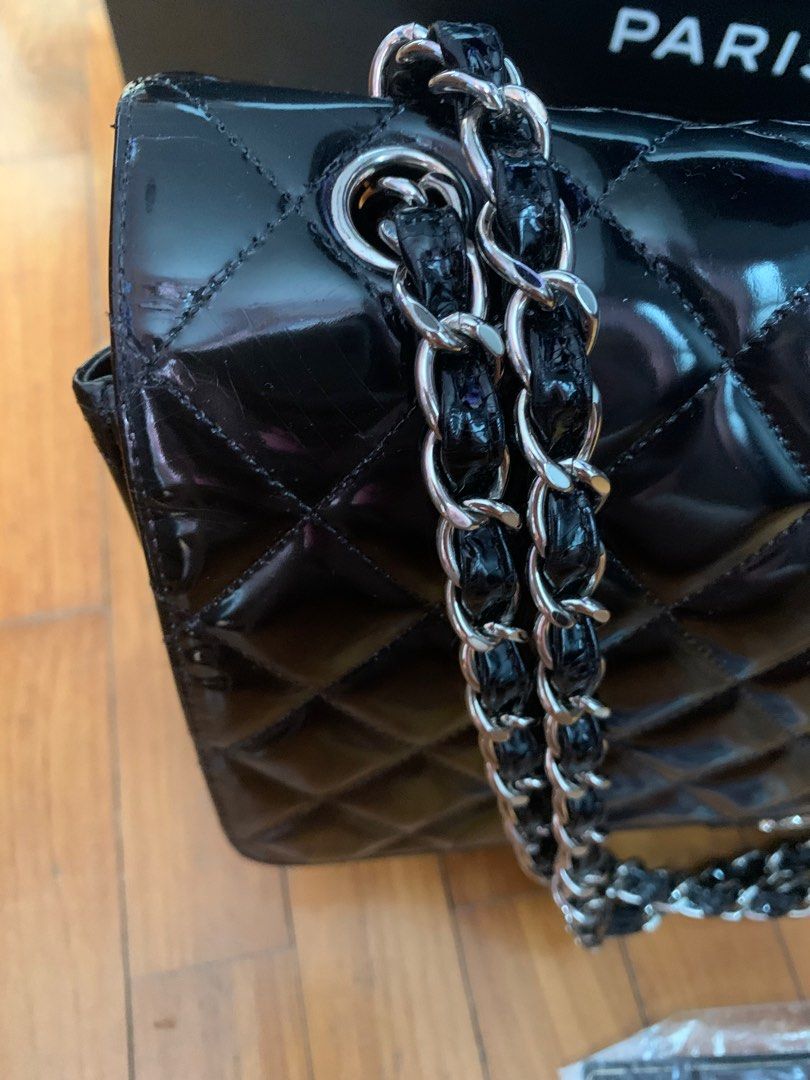 Chanel black patent maxi single flap classic bag, Luxury, Bags & Wallets on  Carousell