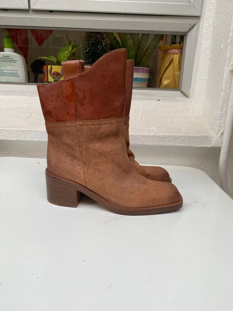 Chanel suede leather boots 39 Carousell