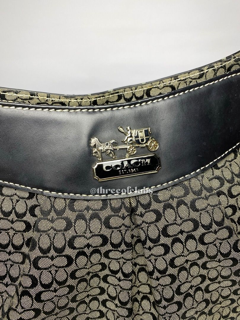 Coach Monogram Black Canvas Carriage Shoulder Bag, Luxury, Bags ...