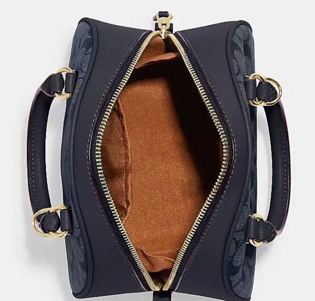 Coach Sydney Small Denim Signature Chambray Canvas Satchel Handbag