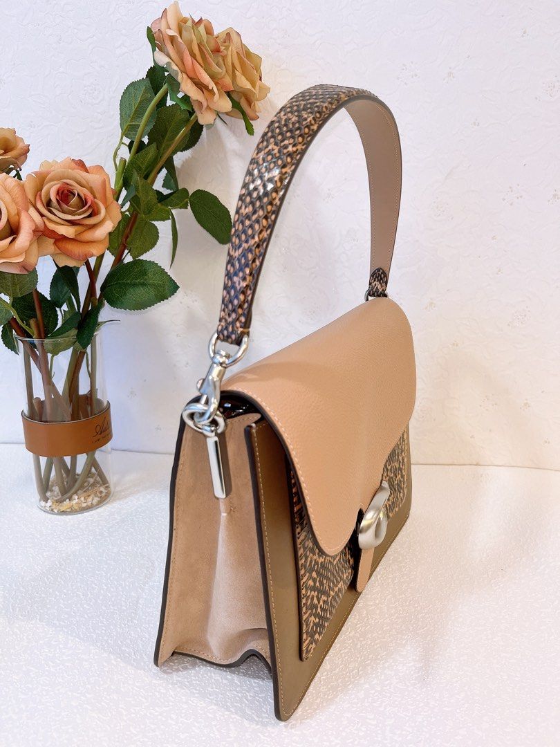 Coach Tabby Shoulder Bag With Colorblock Snakeskin
