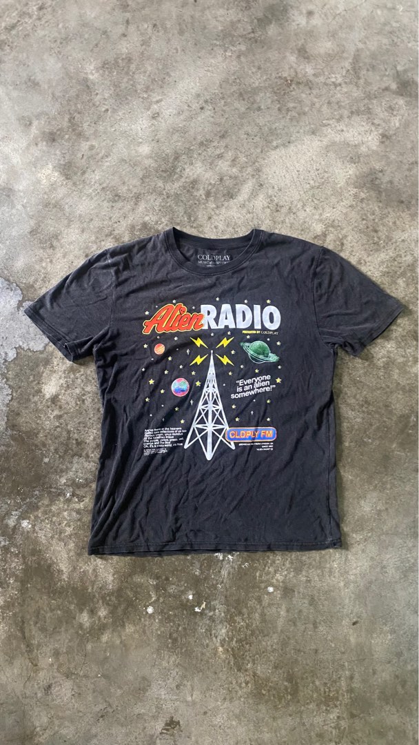 Coldplay Alien Radio Merch, Men's Fashion, Tops & Sets, Tshirts & Polo Shirts on Carousell