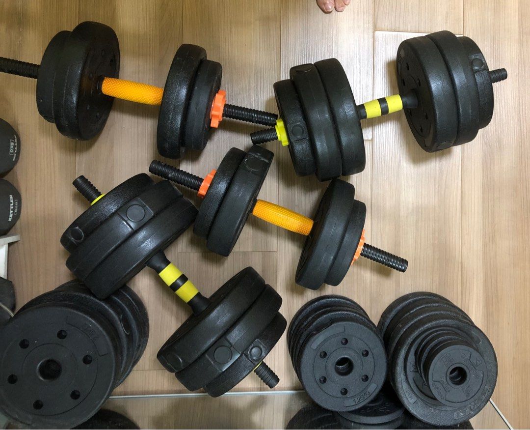 Complete dumbell dumbbell set. Plates and dumbbell, Sports Equipment