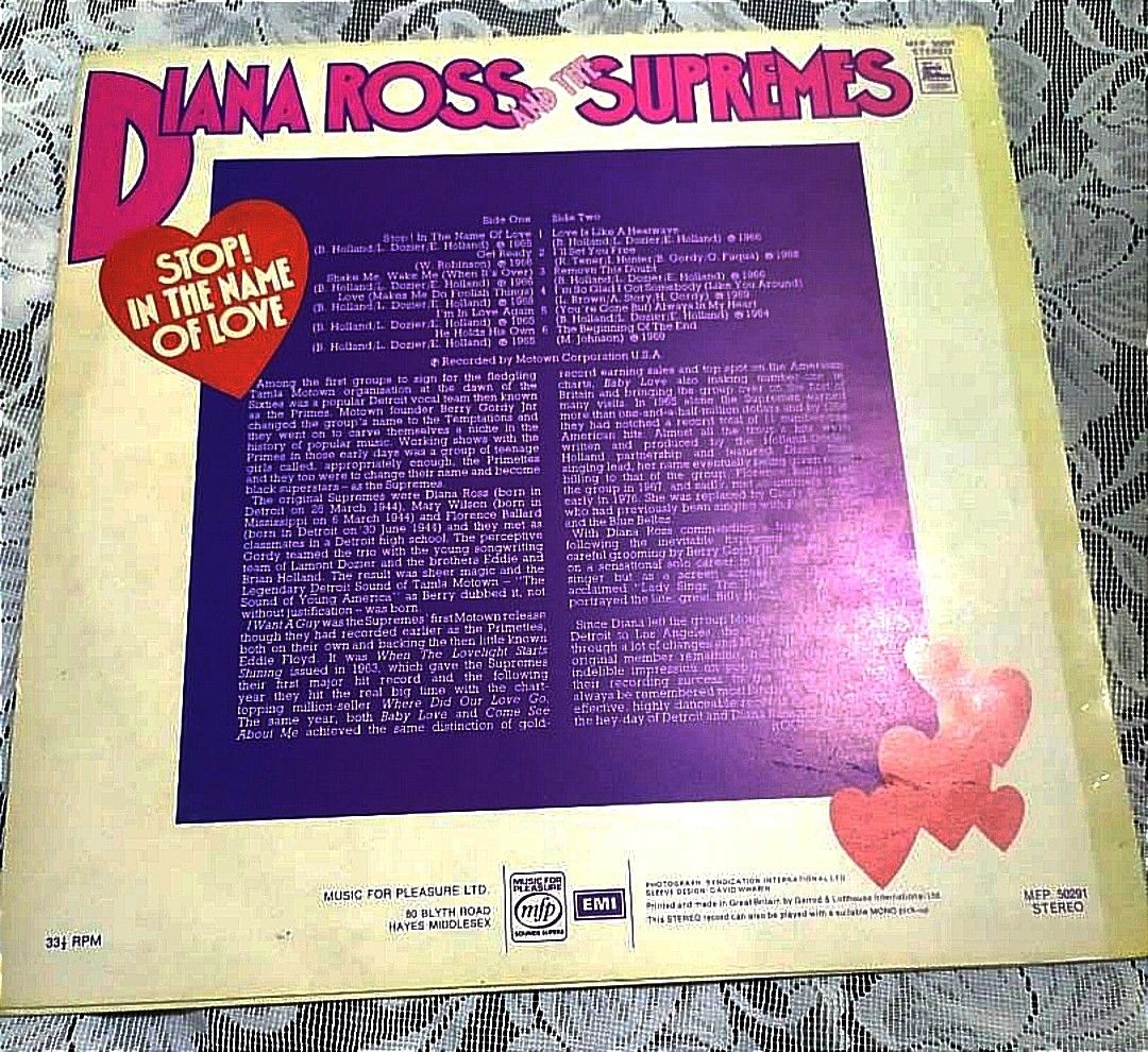 Diana Ross & The Supremes - Stop! In The Name Of Love (LP) VINYL PLAKA ...