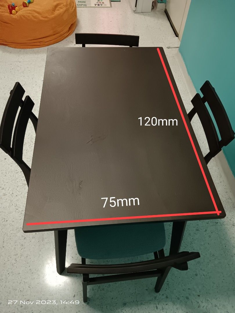 DINING TABLE 4 TEMPAT DUDUK, Furniture & Home Living, Furniture, Tables ...