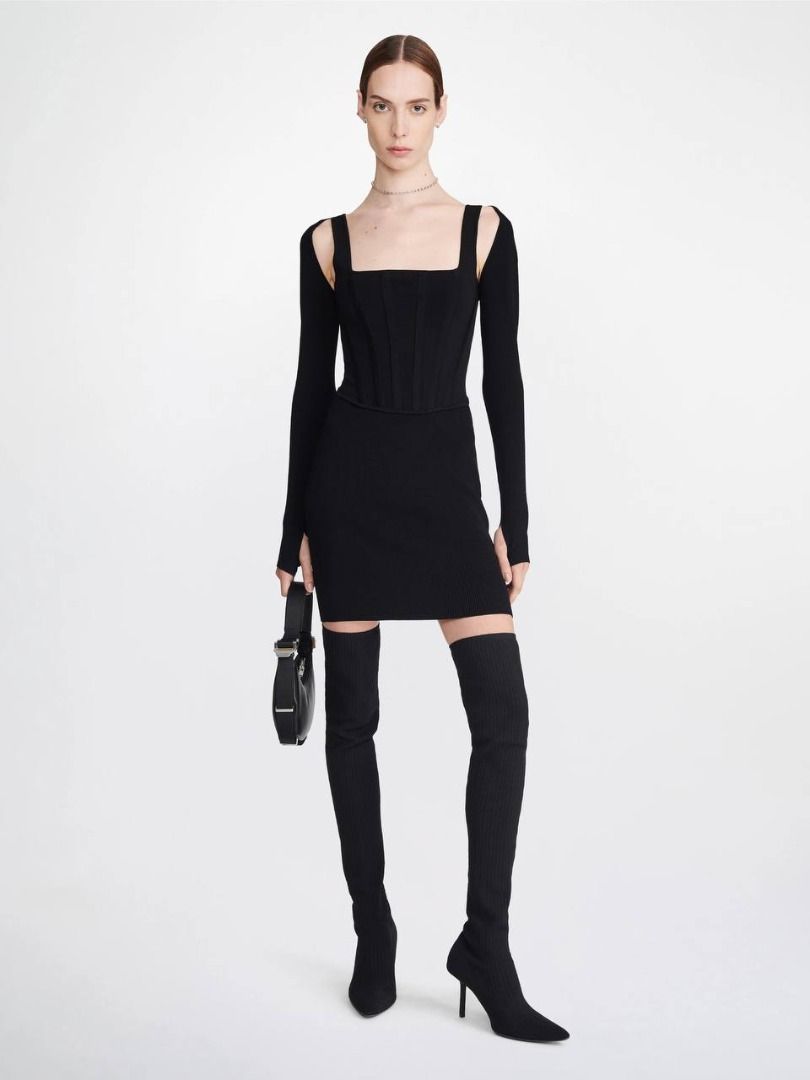 knee length dresses for ladies Venus Crochet Mini Cover-Up Dress | Green Multi