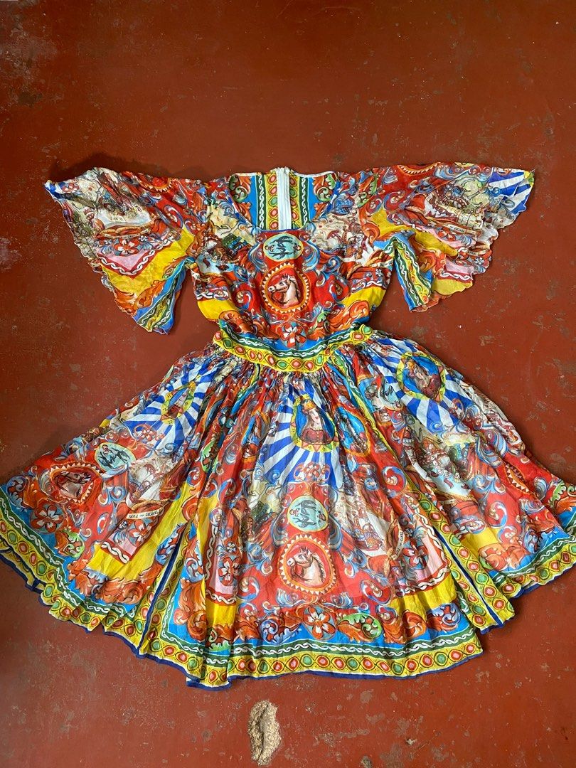 Dolce & Gabbana Teatro dei PUPI Chiffon Dress, Luxury, Apparel on Carousell