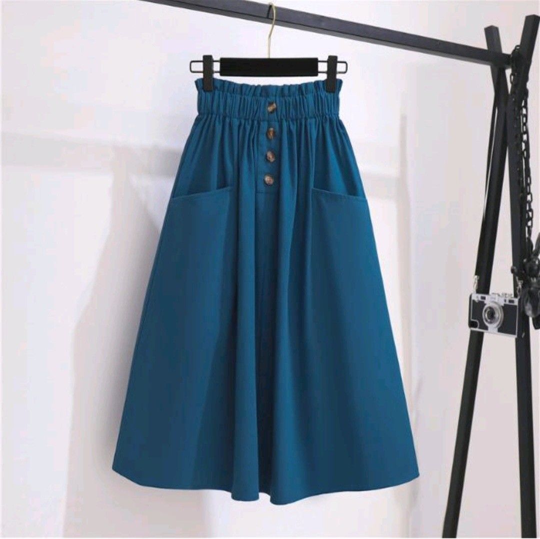 Elastic waist long skirt store