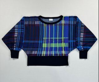 Dries Van Noten Multi Color Checkered Knitted Sweater