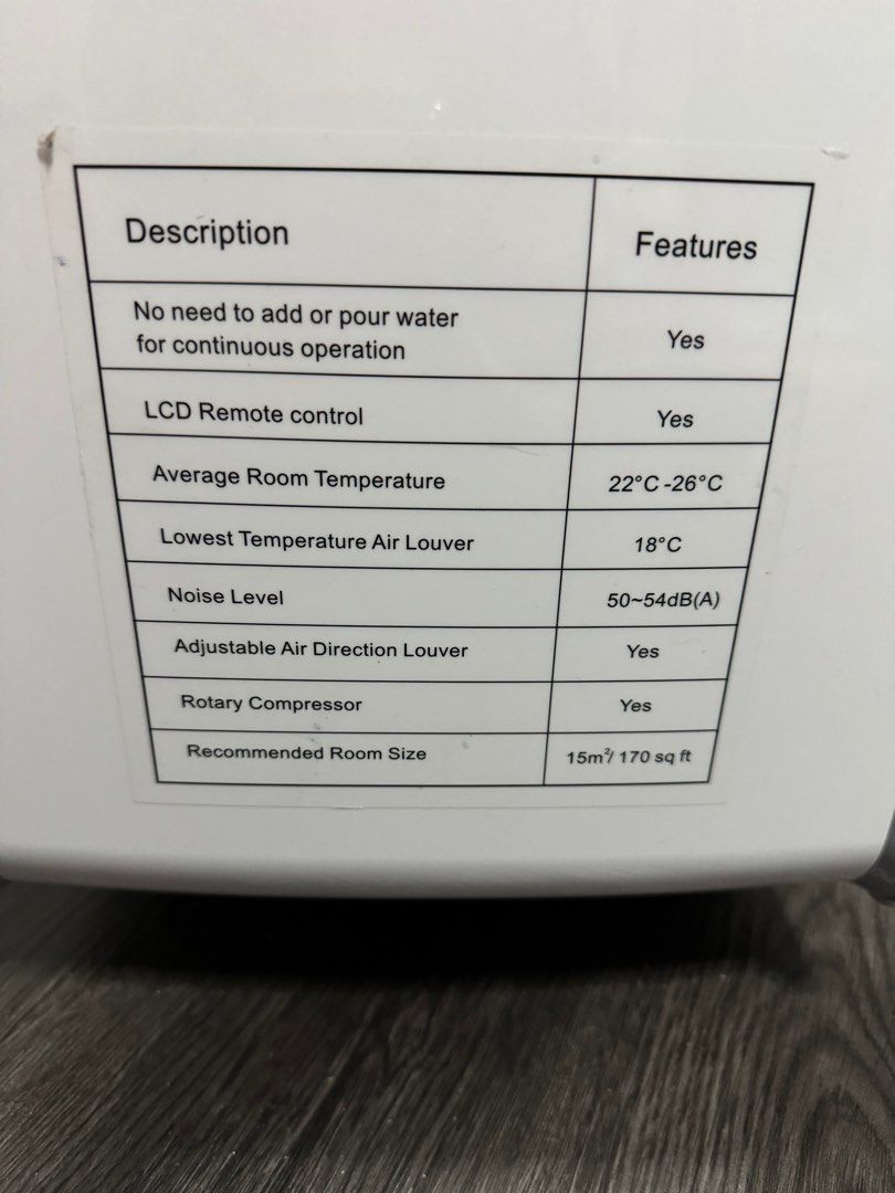 Europace Portable Aircon, TV & Home Appliances, Air Conditioners