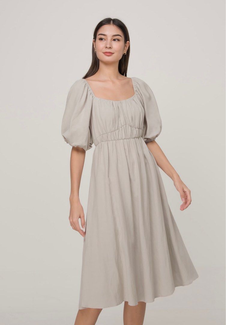 Myrah Dress in Oat Linen Woodland Wonder - 4 - 3X/5X