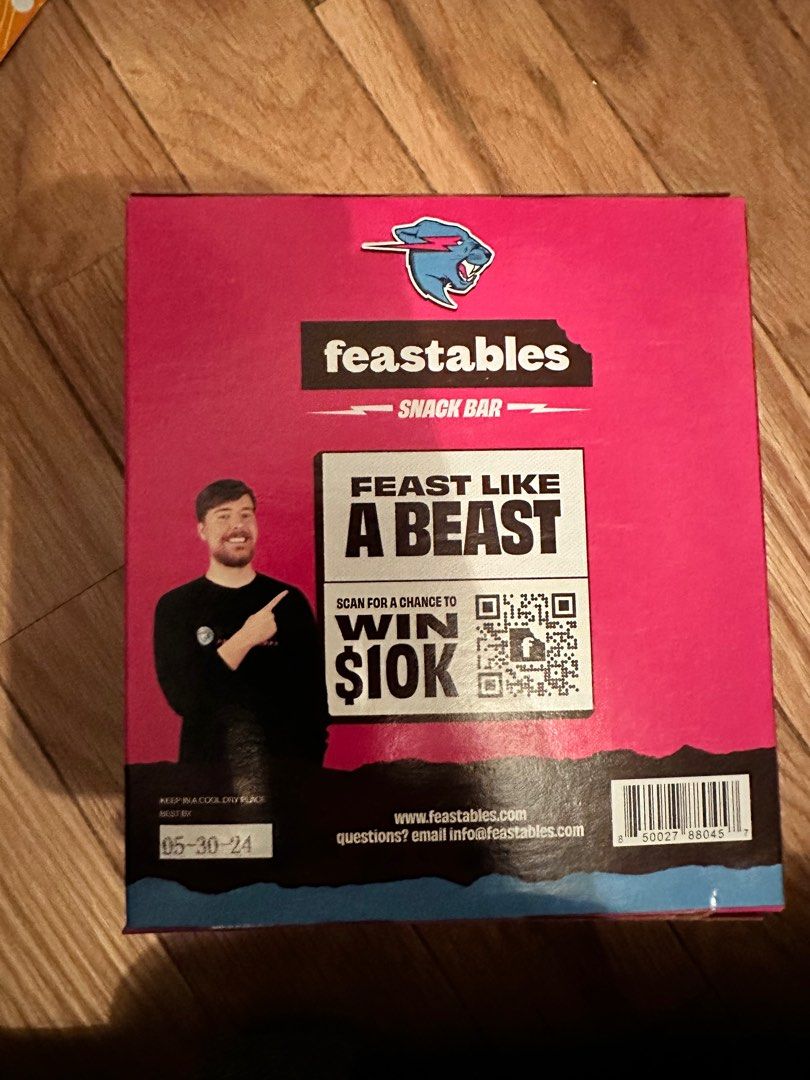 Feastables Bar Qr Code Feastables Snack Bar - Choc Chip / Double Choc Chip, Health & Nutrition ...