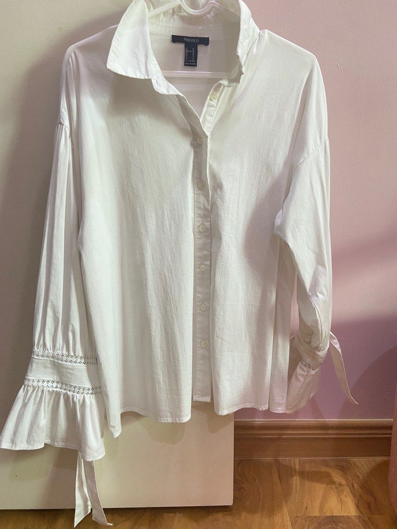 Forever 21 white shirt long sleeves